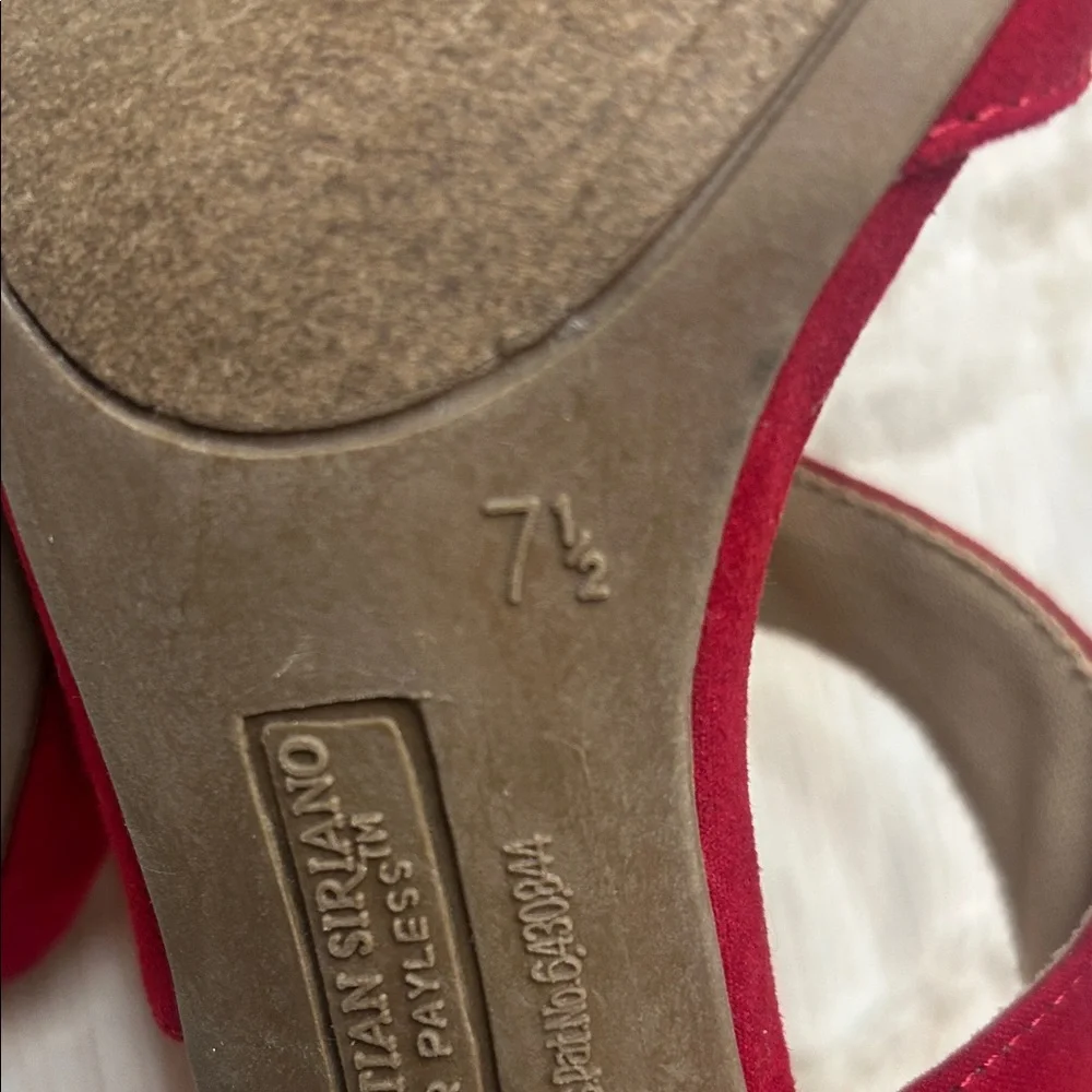Christian Siriano Red Strappy Heels - Picture 12 of 14